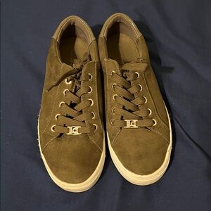 Liz Claiborne Olive Brown Suede Sneakers